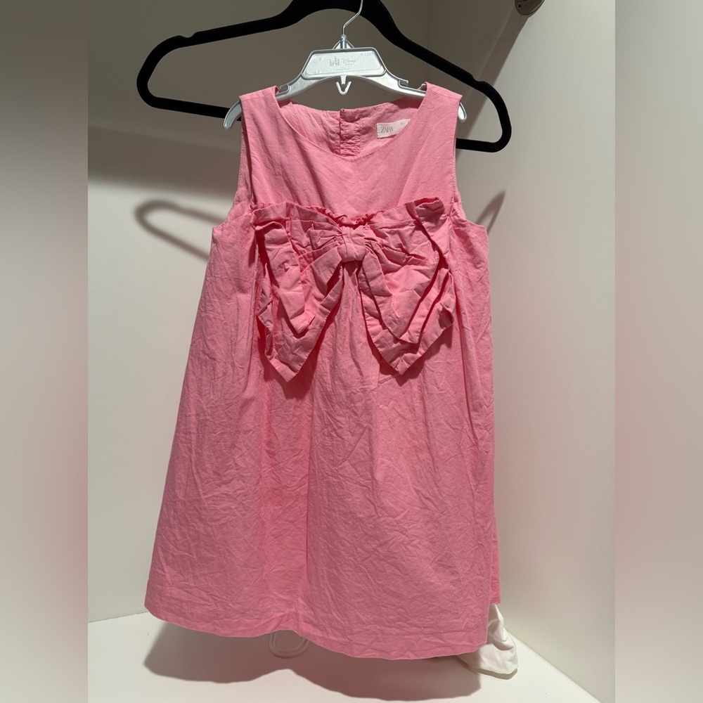 Zara PINK POPLIN DRESS